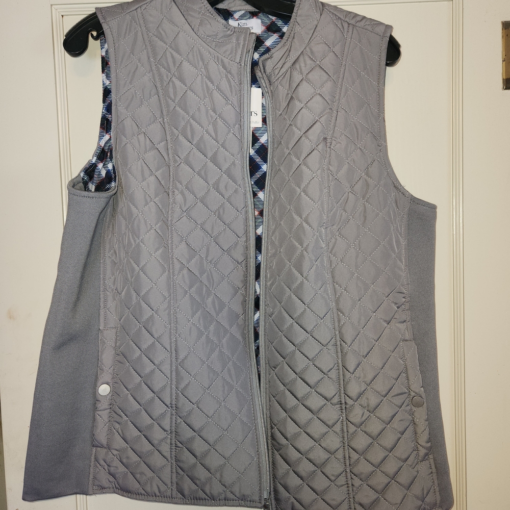 Kim Rogers Light Gray Quilted Vest